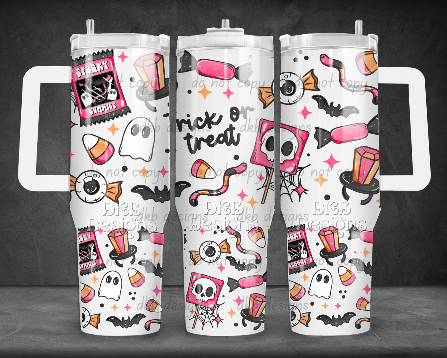 Trick or treat 40oz Tumbler UV DTF