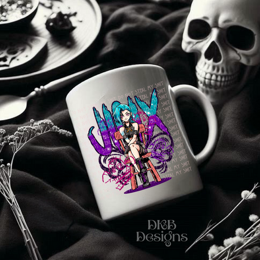 Jinx black outline UV DTF