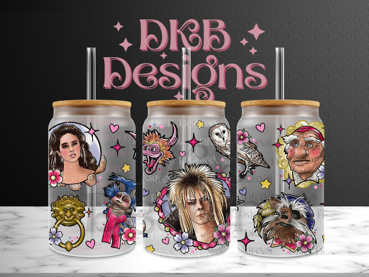 Goblin flash 16oz glass can UV DTF