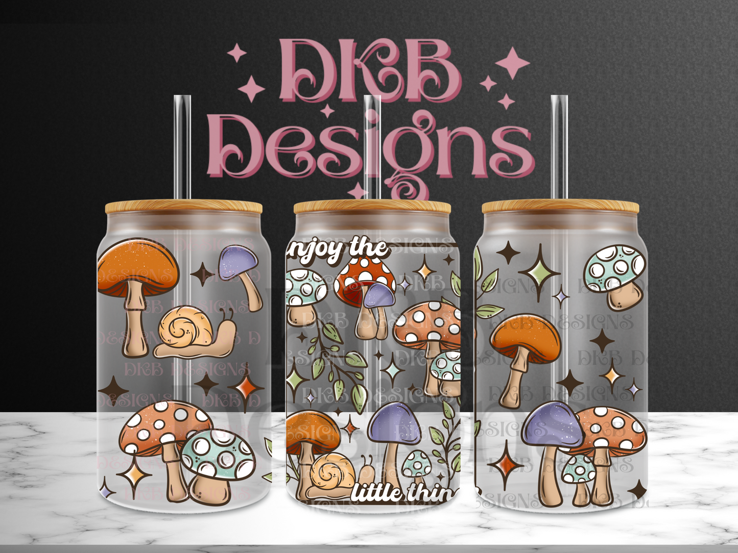 Enjoy the little things 16oz glass can UV DTF