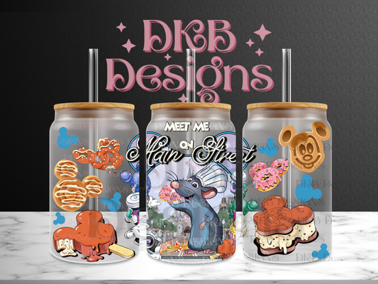 Main street 9 16oz glass can UV DTF