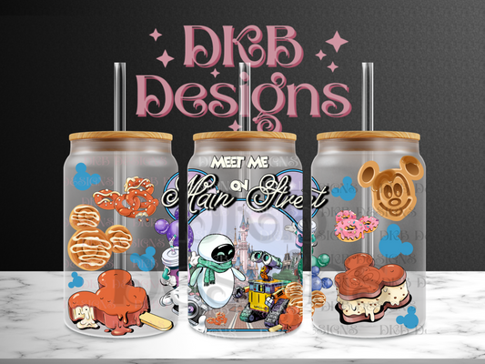 Main street 13 16oz glass can UV DTF