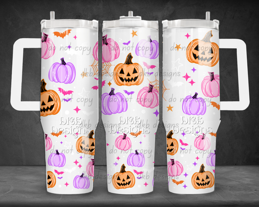 Colorful pumpkins 40oz Tumbler UV DTF