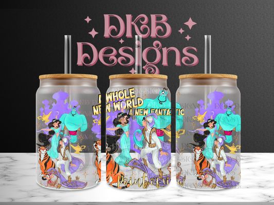 New world 16oz glass can UV DTF