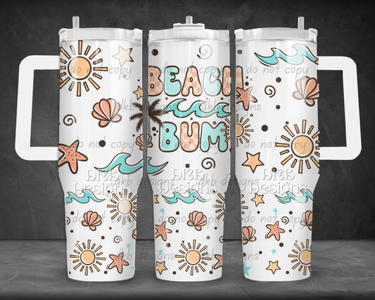 Beach bum 40oz Tumbler UV DTF
