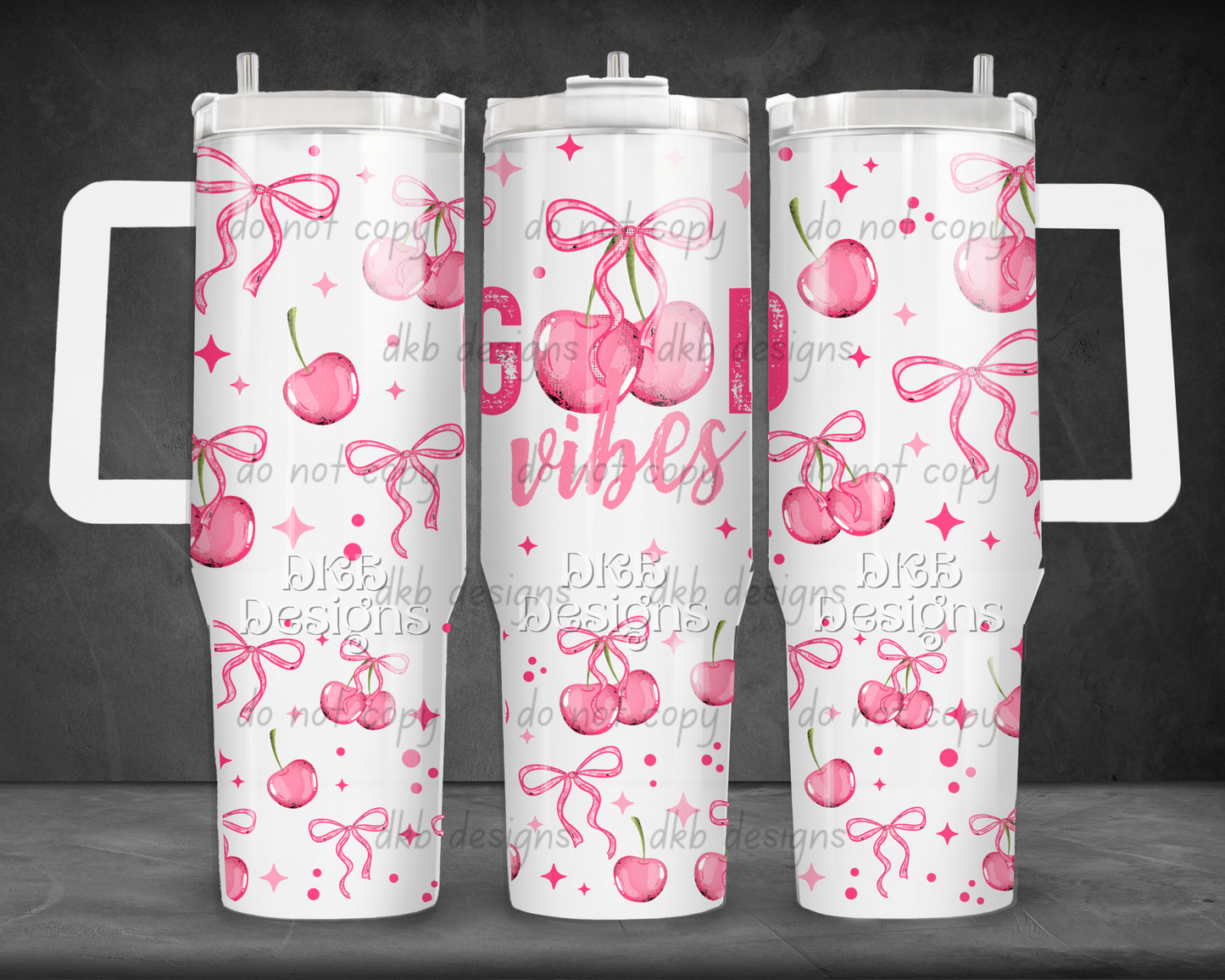 Good vibes 40oz Tumbler UV DTF
