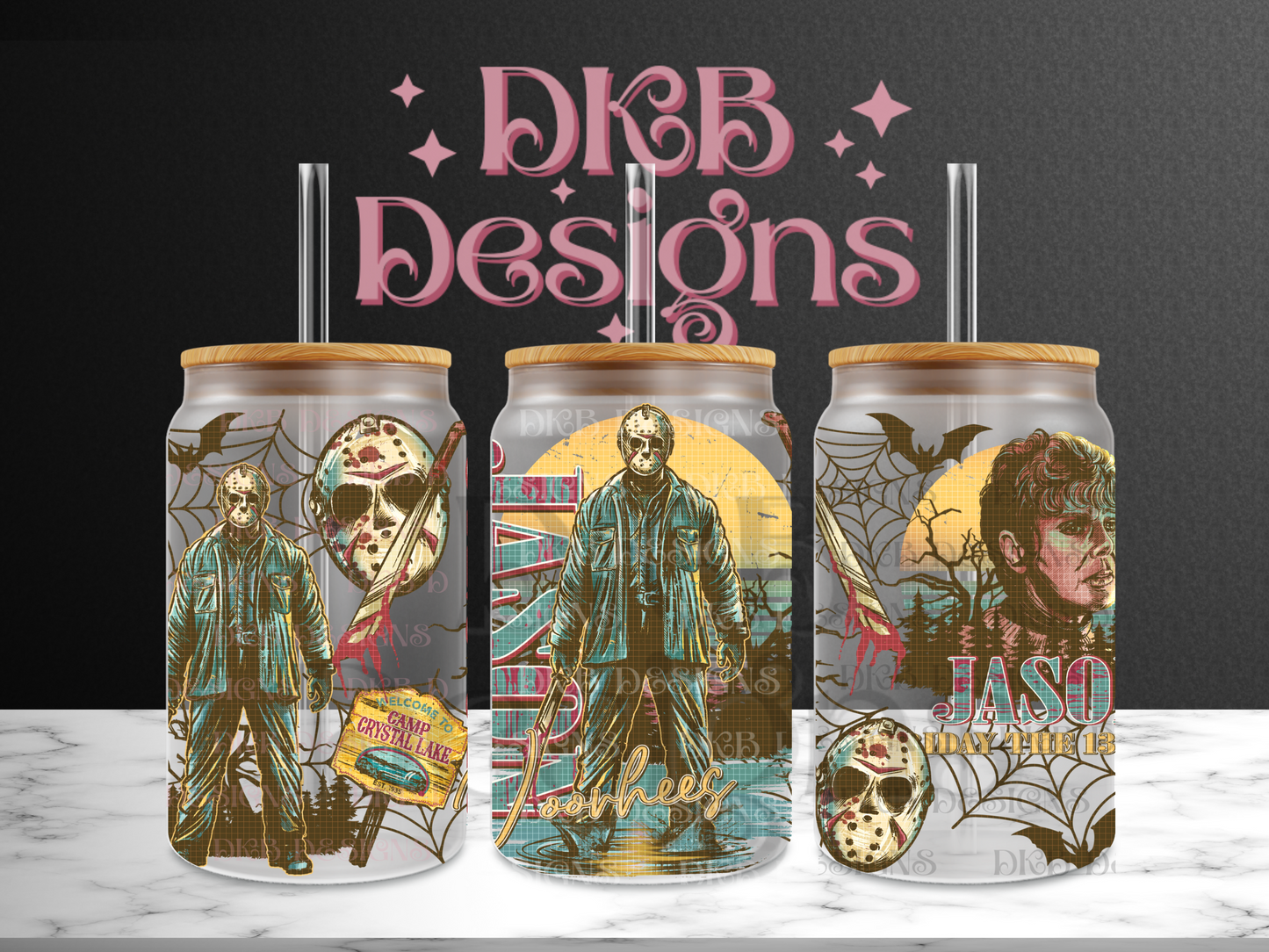 J 16oz glass can UV DTF