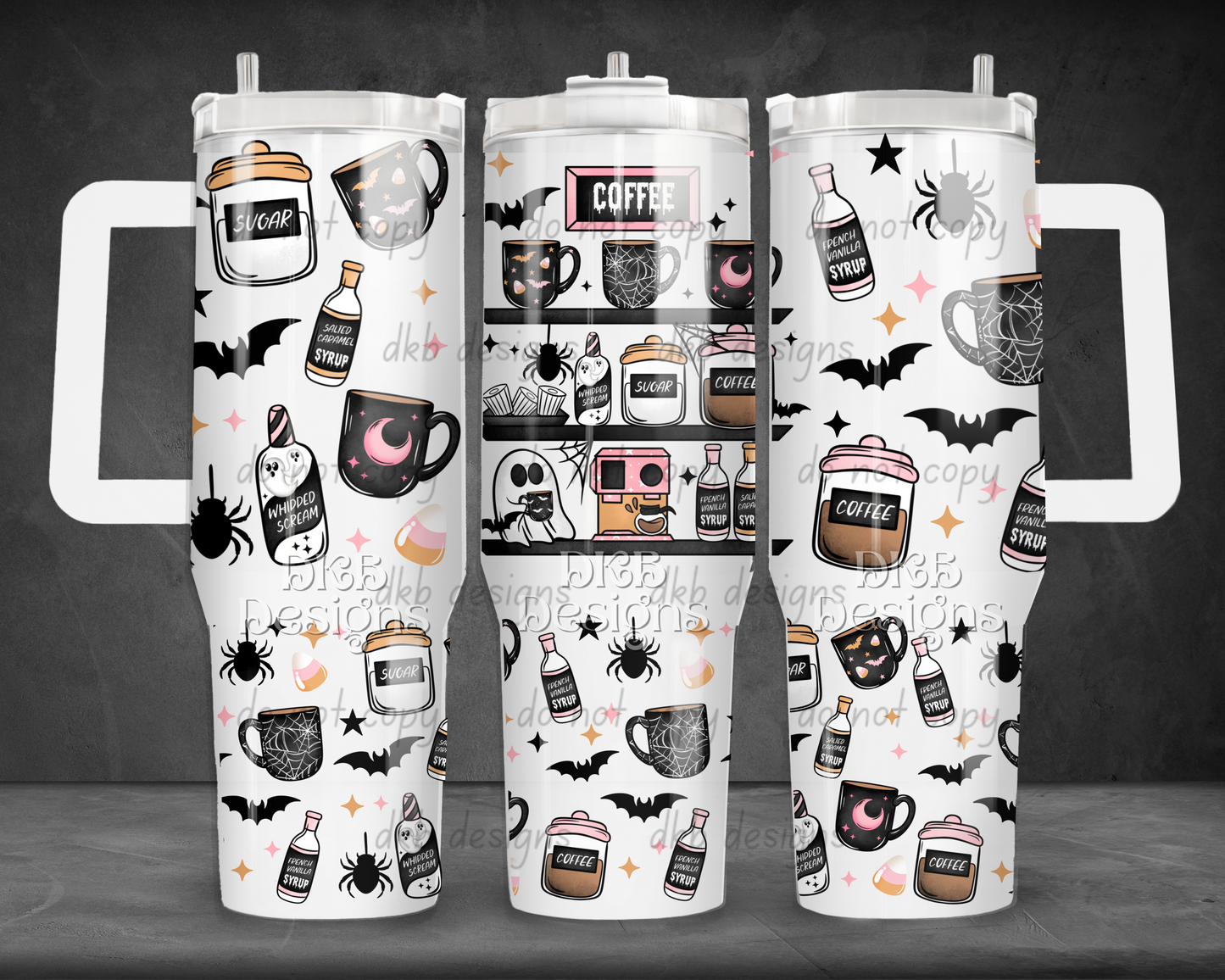 Spooky coffee bar 40oz Tumbler UV DTF