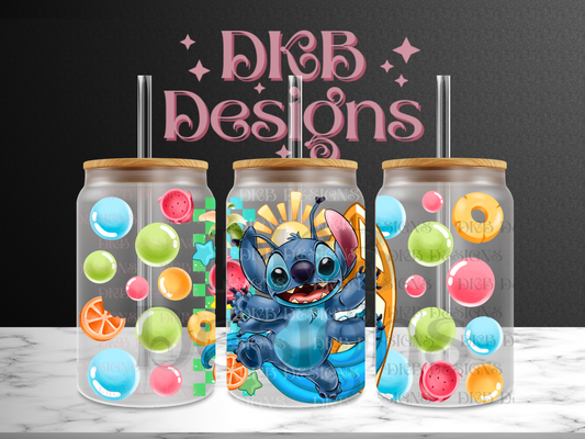 Surfs up 16oz glass can UV DTF