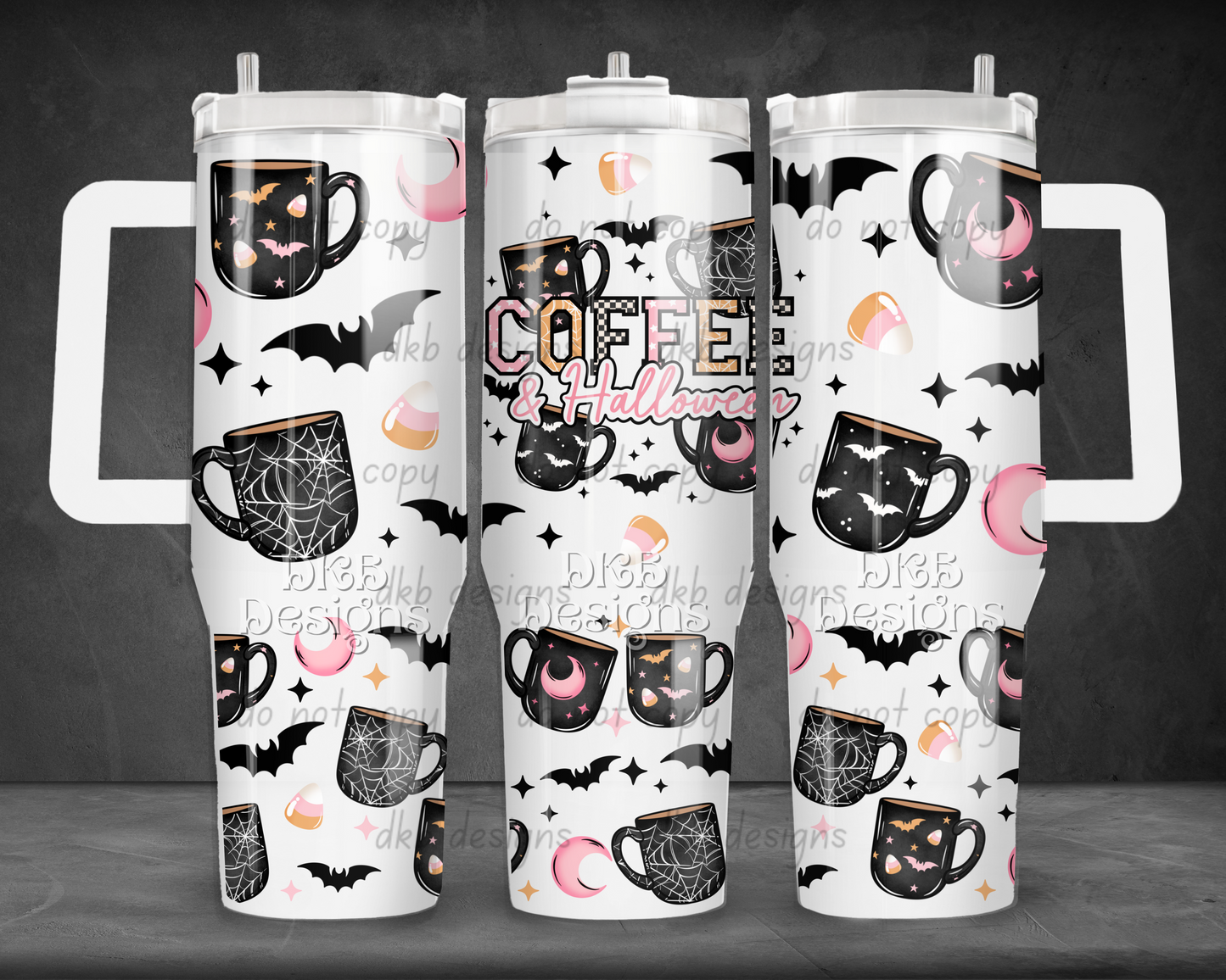 Coffee & halloween 40oz Tumbler UV DTF