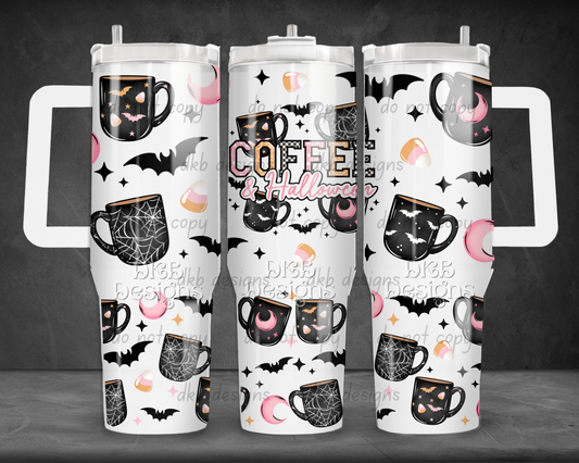 Coffee & halloween 40oz Tumbler UV DTF