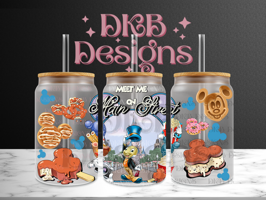 Main street 7 16oz glass can UV DTF