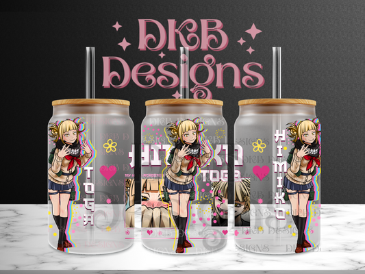 Anime 2 16oz glass can UV DTF