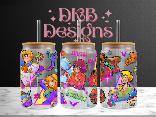 Zoinks 16oz glass can UV DTF